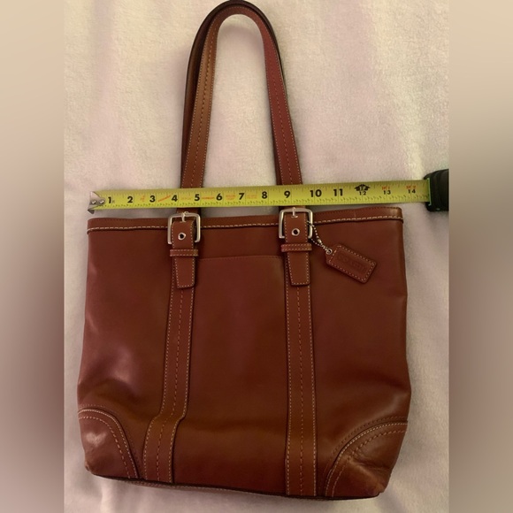 Coach Hampton Vintage Cognac Smooth Leather Tote Shoulder Bag - Picture 7 of 16